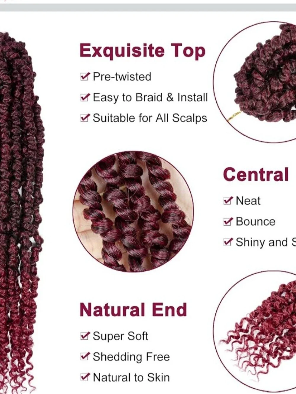 NWT Passion Twist Hair - 8 Packs 18 Inch Passion Twist Crochet Hair For Women